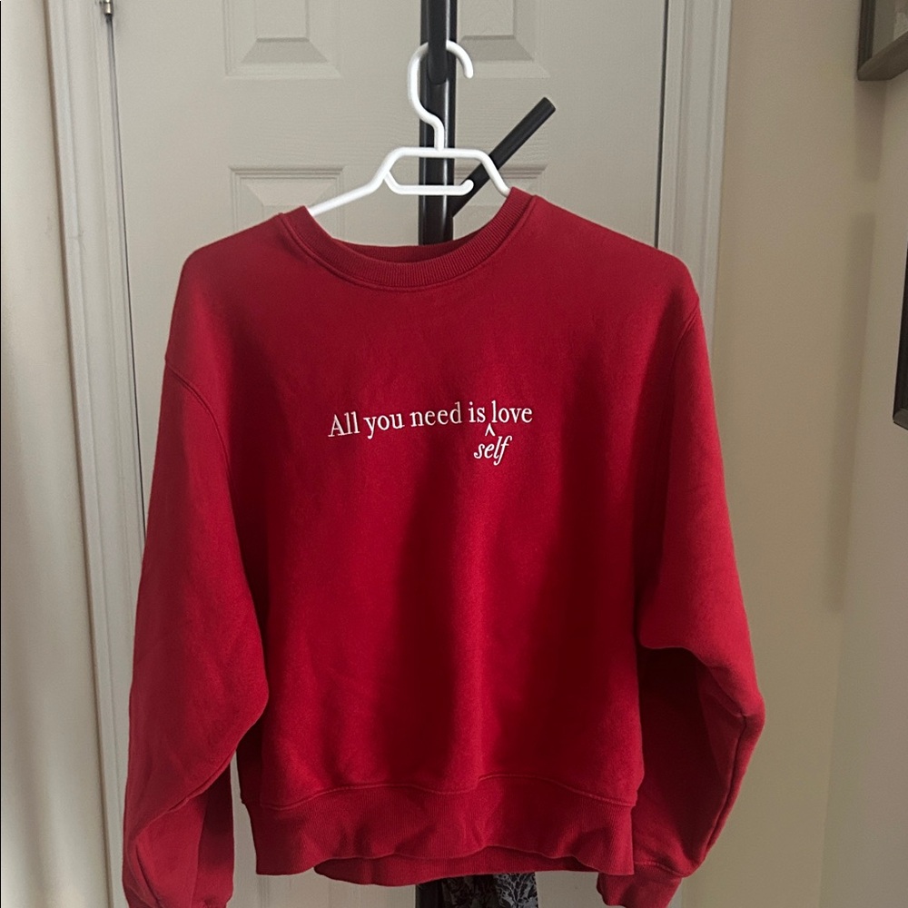 Brunette The Label Red Crew Neck Sweater